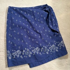 VINTAGE Navy Blue Paisley Women's Wrap Skirt